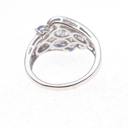 Chuck Clemency 925 Sterling Silver Real Multi-Cut Tanzanite Ring Size 8.25