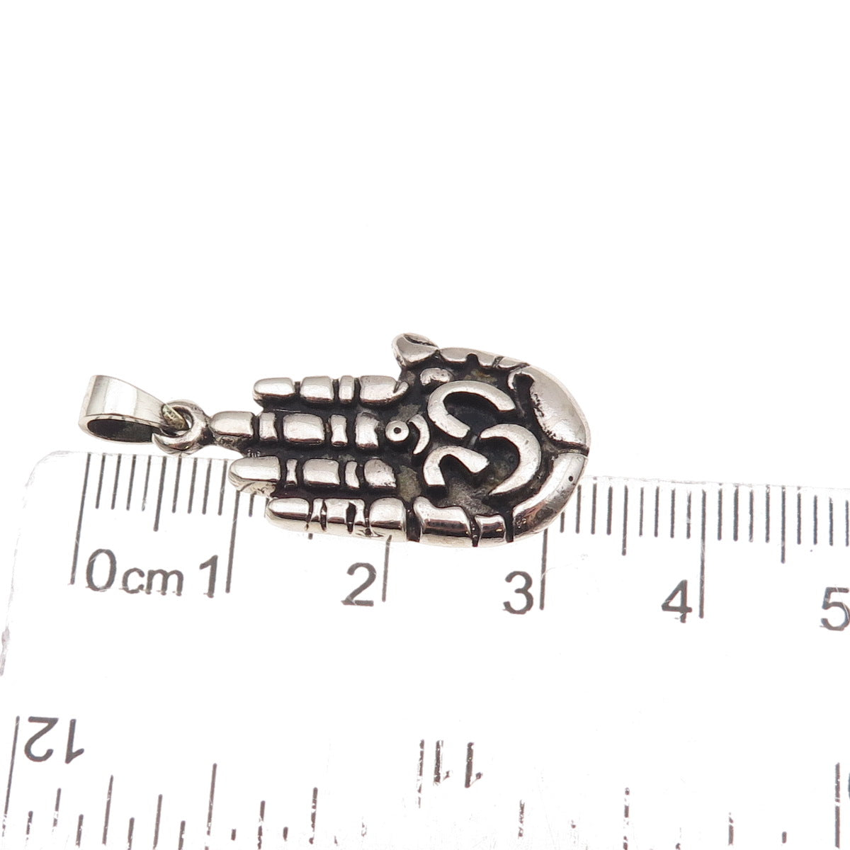 925 Sterling Silver Vintage Om Mantra Hamsa Amulet Oxidized Charm Pendant