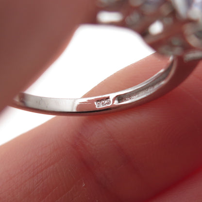 Chuck Clemency 925 Sterling Silver Real Iolite & White Topaz Ring Size 8