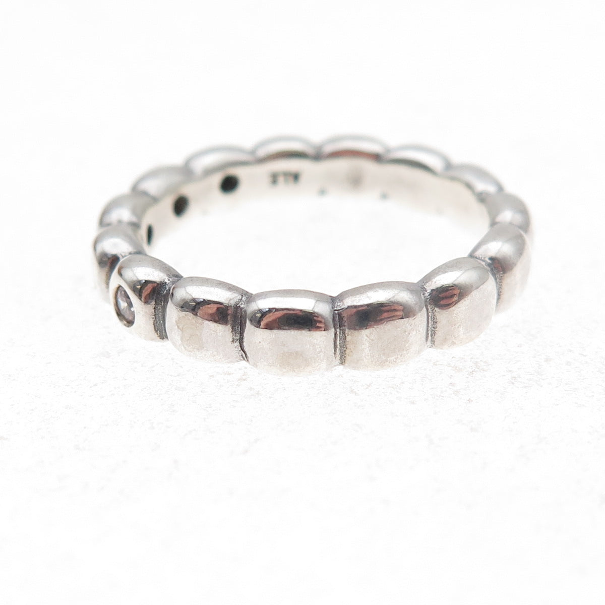 Pandora 925 Sterling Silver Round-Cut C Z Hope / Ice Band Ring Size 8