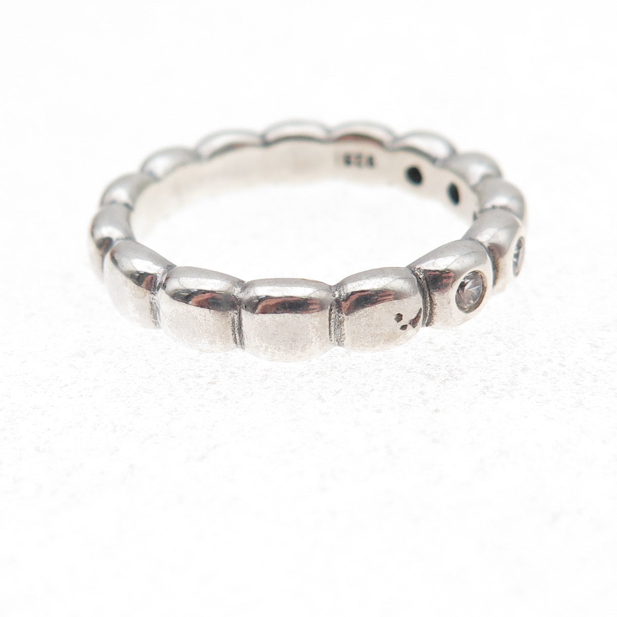 Pandora 925 Sterling Silver Round-Cut C Z Hope / Ice Band Ring Size 8