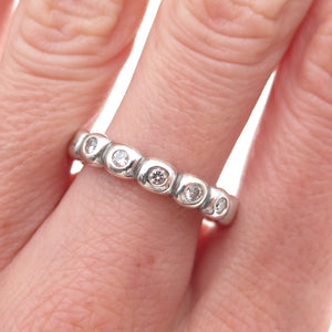 Pandora 925 Sterling Silver Round-Cut C Z Hope / Ice Band Ring Size 8