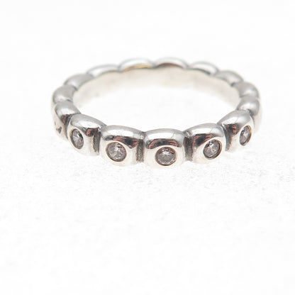 Pandora 925 Sterling Silver Round-Cut C Z Hope / Ice Band Ring Size 8