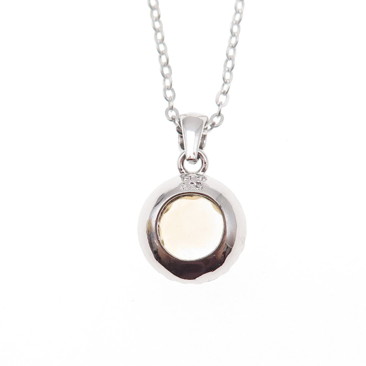 Dee Berkle 925 Sterling Silver Real Diamond Accent & Citrine Chain Necklace 18"