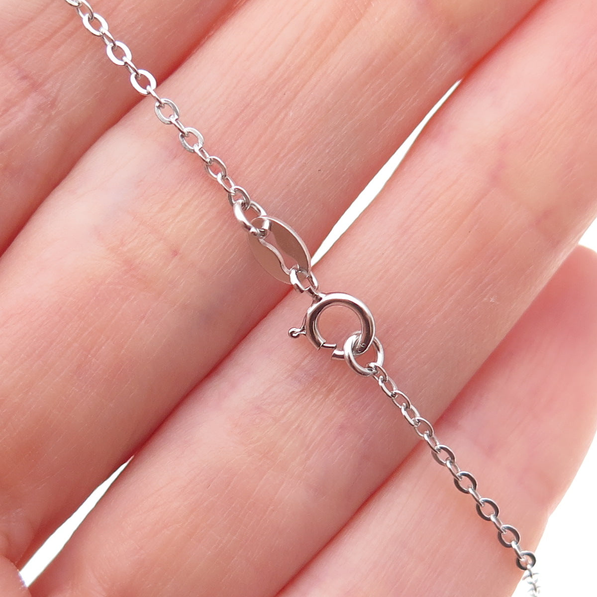 Dee Berkle 925 Sterling Silver Real Diamond Accent & Citrine Chain Necklace 18"