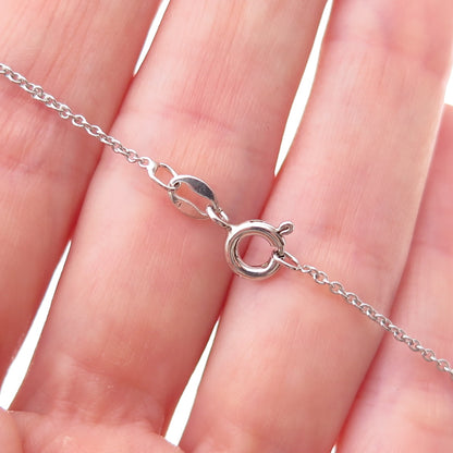 925 Sterling Silver 2-Tone Real Diamond Twisted Knot Heart Chain Necklace 18"