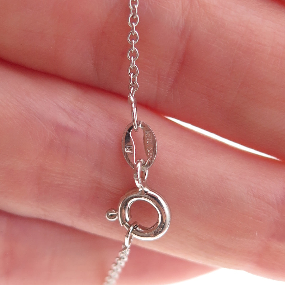 925 Sterling Silver 2-Tone Real Diamond Twisted Knot Heart Chain Necklace 18"