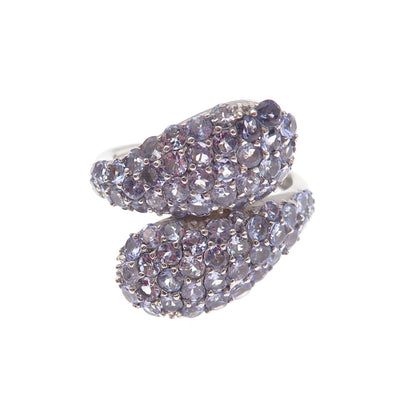 Chuck Clemency 925 Sterling Silver Real Round-Cut Tanzanite Ring Size 7.75