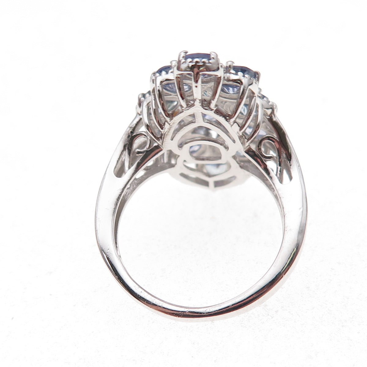 Chuck Clemency 925 Sterling Silver Real Oval-Cut Tanzanite Ring Size 8.25