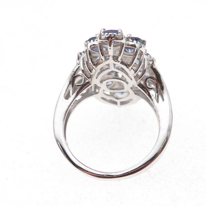 Chuck Clemency 925 Sterling Silver Real Oval-Cut Tanzanite Ring Size 8.25