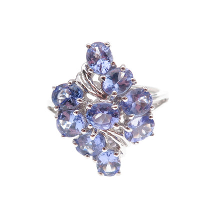 Chuck Clemency 925 Sterling Silver Real Oval-Cut Tanzanite Ring Size 8.25