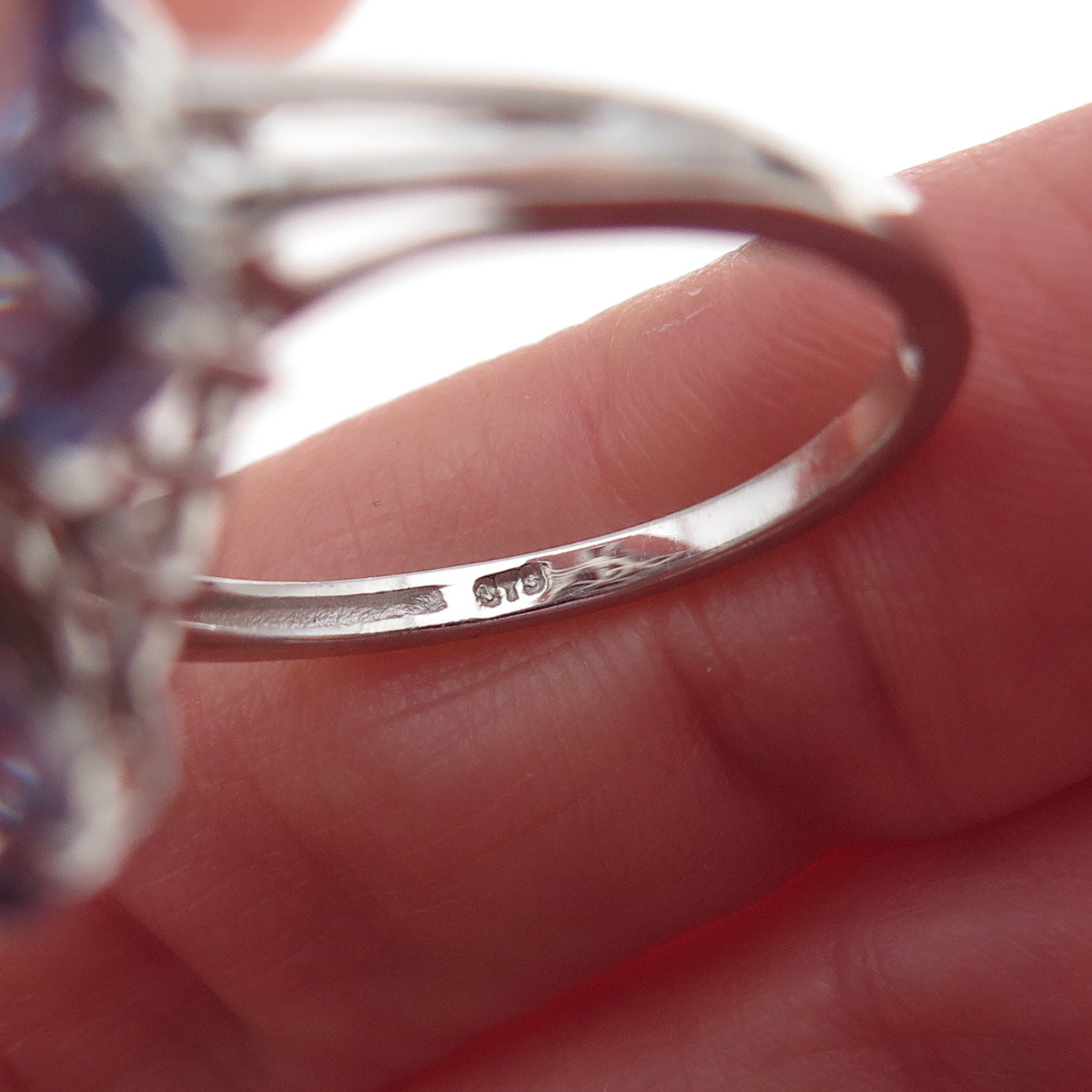 Chuck Clemency 925 Sterling Silver Real Oval-Cut Tanzanite Ring Size 8.25