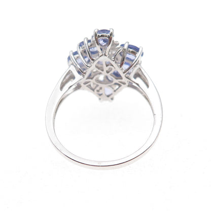 Chuck Clemency 925 Sterling Silver Real Oval-Cut Tanzanite Ring Size 8.25