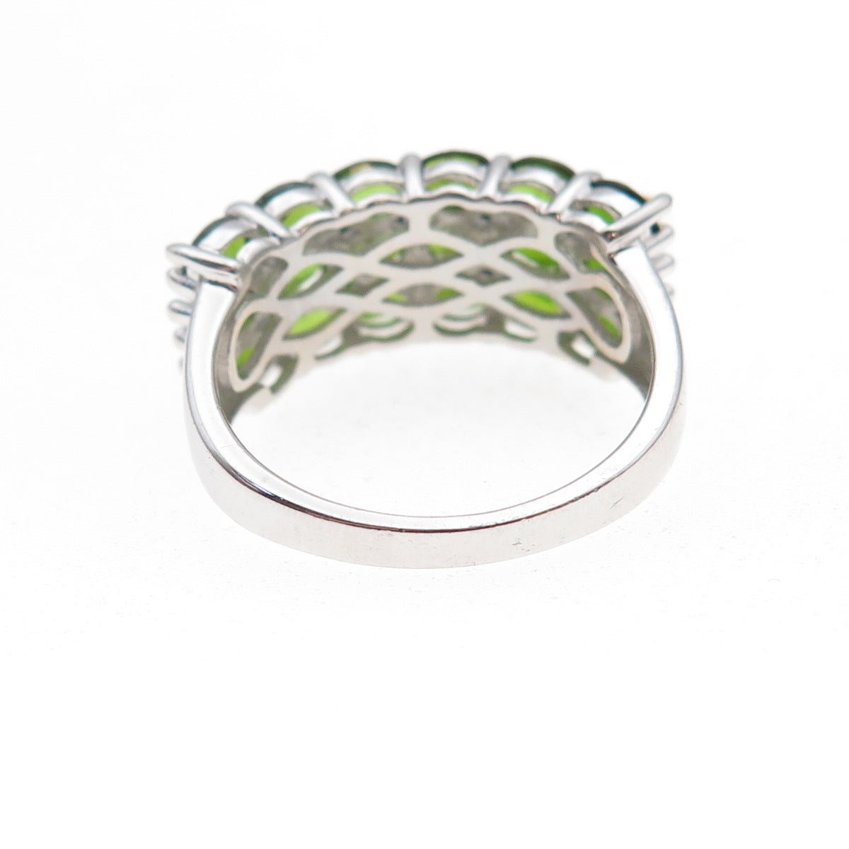 Chuck Clemency 925 Sterling Silver Real Oval-Cut Peridot Ring Size 8
