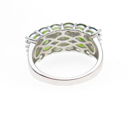 Chuck Clemency 925 Sterling Silver Real Oval-Cut Peridot Ring Size 8