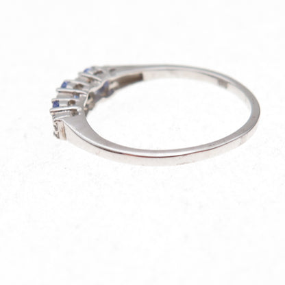 Chuck Clemency 925 Sterling Silver Real Tanzanite & White Topaz Ring Size 8