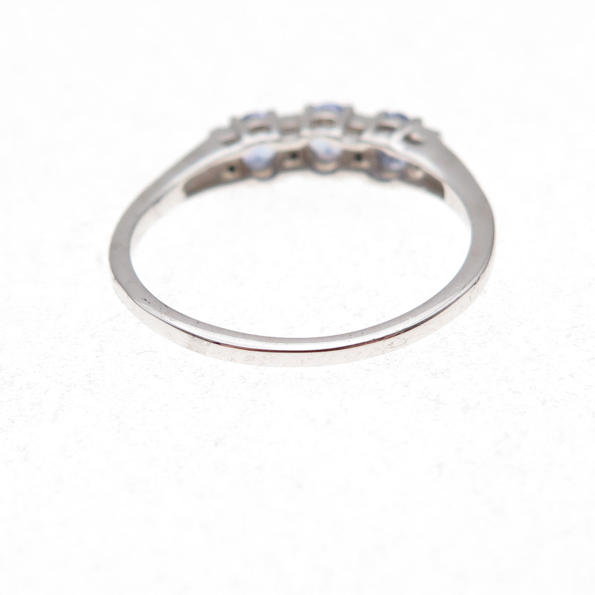Chuck Clemency 925 Sterling Silver Real Tanzanite & White Topaz Ring Size 8