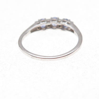 Chuck Clemency 925 Sterling Silver Real Tanzanite & White Topaz Ring Size 8