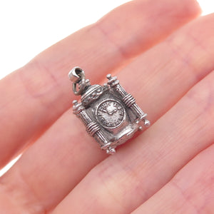 Kinney 925 Sterling Silver Antique Art Deco Marshall Field's Clock Charm Pendant
