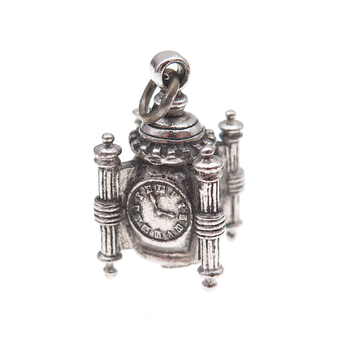 Kinney 925 Sterling Silver Antique Art Deco Marshall Field's Clock Charm Pendant