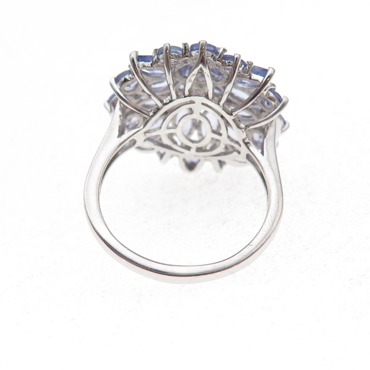 Chuck Clemency 925 Sterling Silver Real Multi-Cut Tanzanite Ring Size 7.75