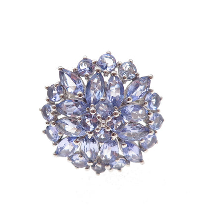 Chuck Clemency 925 Sterling Silver Real Multi-Cut Tanzanite Ring Size 7.75