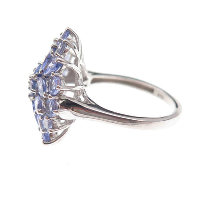 Chuck Clemency 925 Sterling Silver Real Multi-Cut Tanzanite Ring Size 7.75