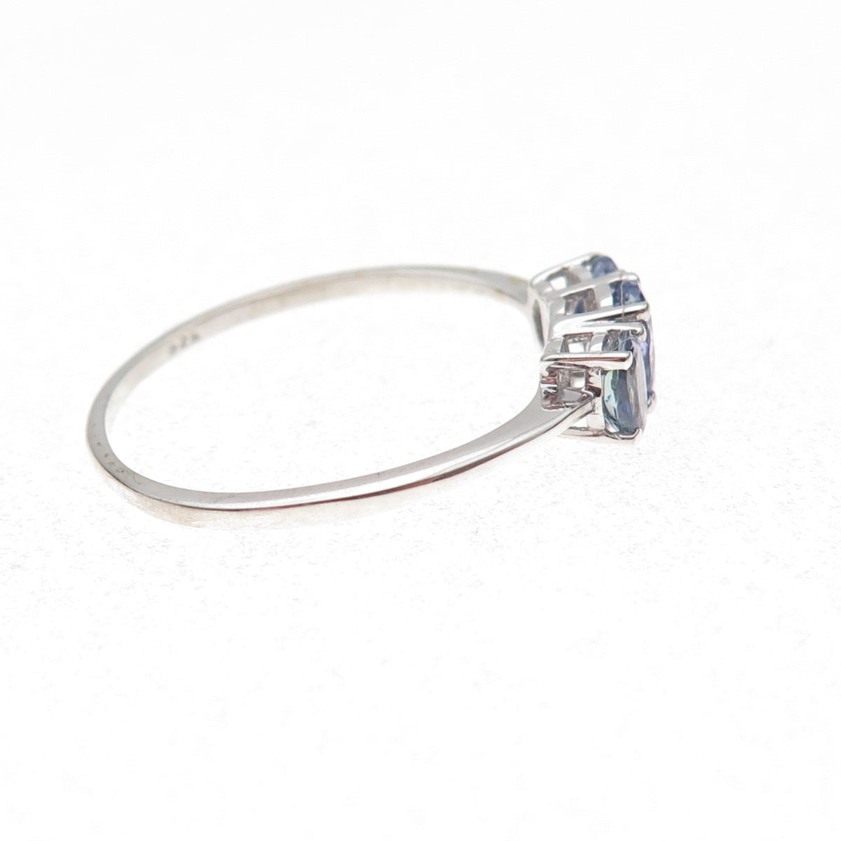 925 Sterling Silver Real Oval-Cut Iolite Ring Size 10.75