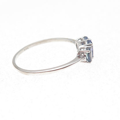 925 Sterling Silver Real Oval-Cut Iolite Ring Size 10.75