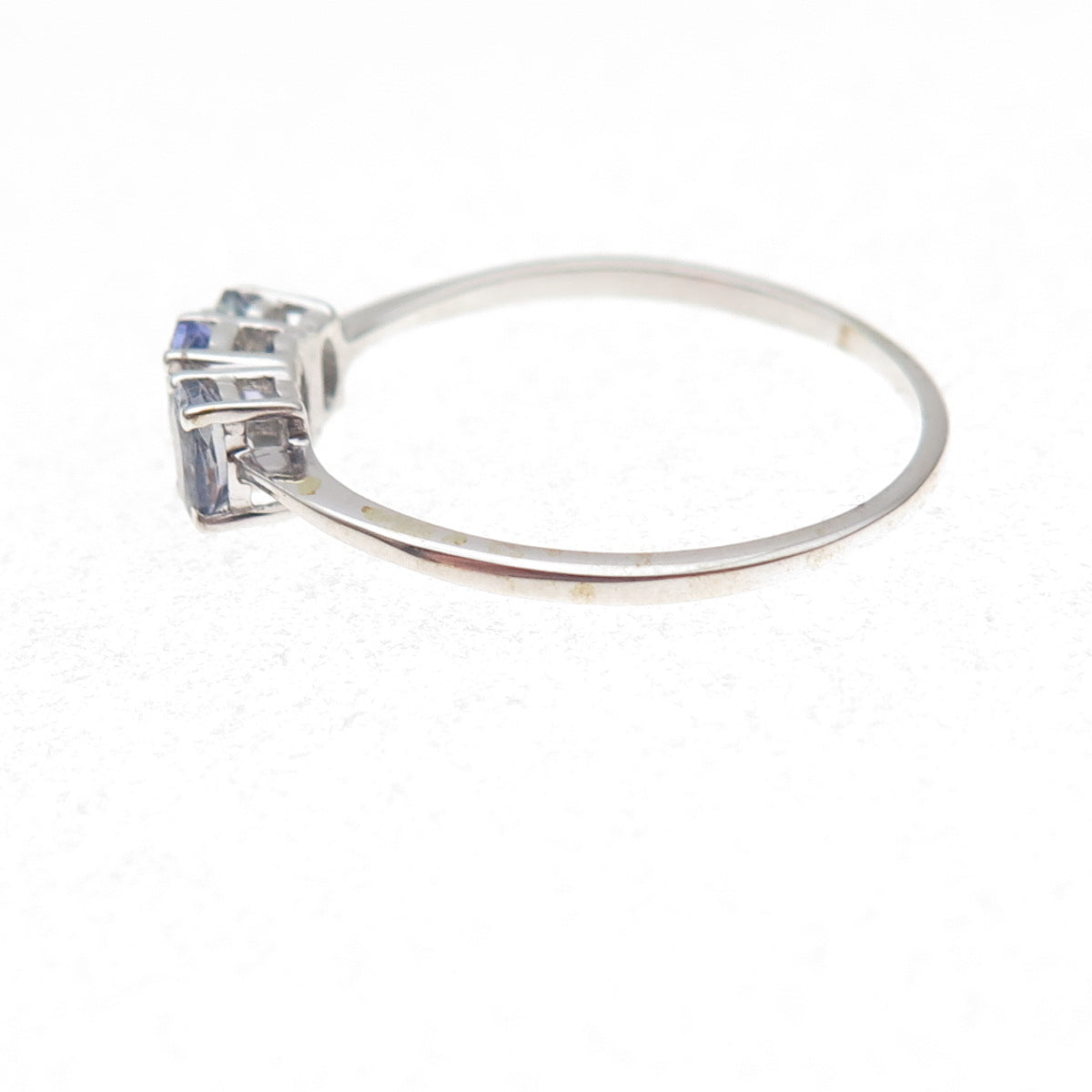 925 Sterling Silver Real Oval-Cut Iolite Ring Size 10.75