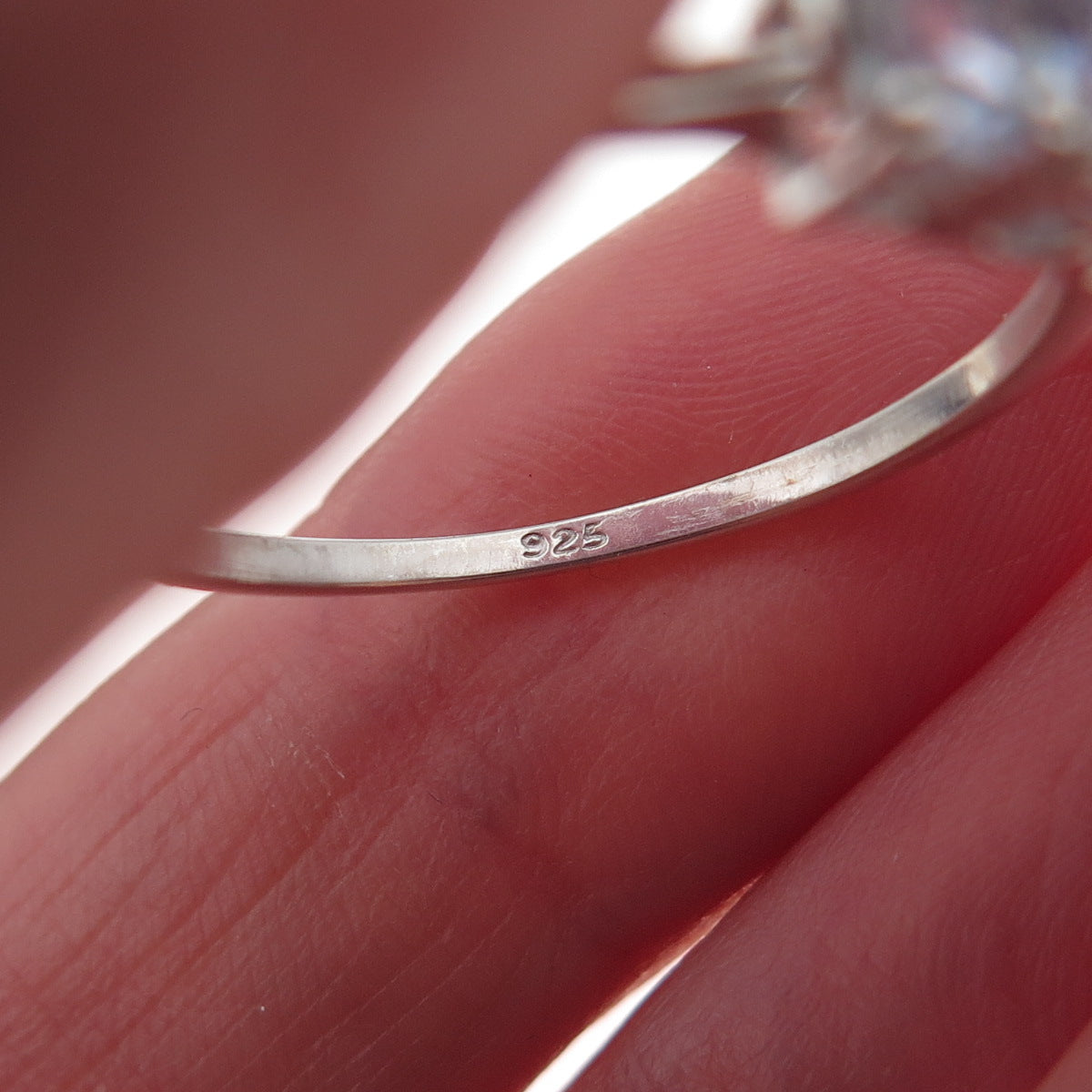 925 Sterling Silver Real Oval-Cut Iolite Ring Size 10.75