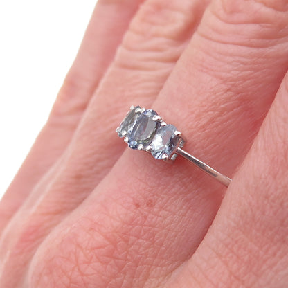 925 Sterling Silver Real Oval-Cut Iolite Ring Size 10.75