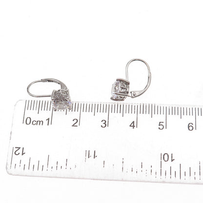 925 Sterling Silver Round-Cut C Z Earrings