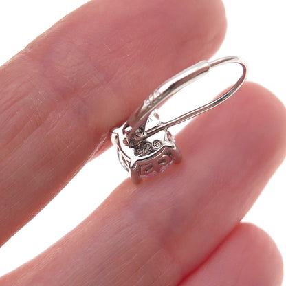 925 Sterling Silver Round-Cut C Z Earrings