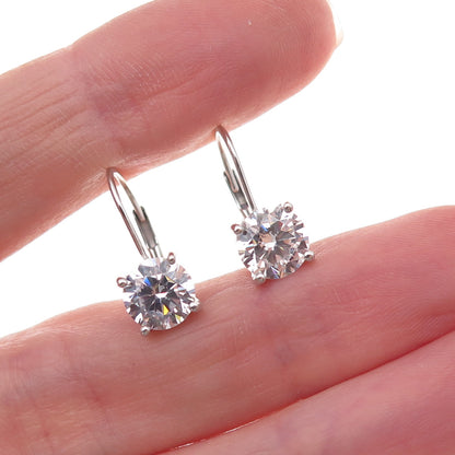 925 Sterling Silver Round-Cut C Z Earrings