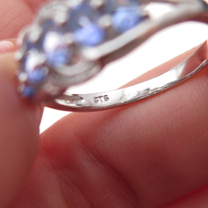 Chuck Clemency 925 Sterling Silver Real Diamond & Tanzanite Ring Size 8.25