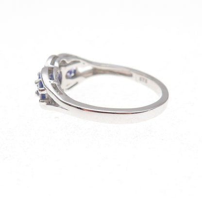 Chuck Clemency 925 Sterling Silver Real Diamond & Tanzanite Ring Size 8.25