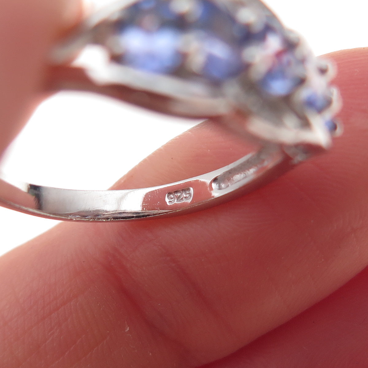Chuck Clemency 925 Sterling Silver Real Diamond & Tanzanite Ring Size 8.25