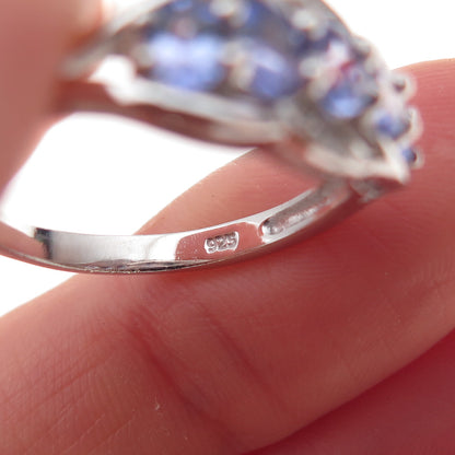 Chuck Clemency 925 Sterling Silver Real Diamond & Tanzanite Ring Size 8.25