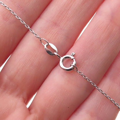 925 Sterling Silver Real Diamond & Pink Topaz Heart High-Heel Chain Necklace 18"