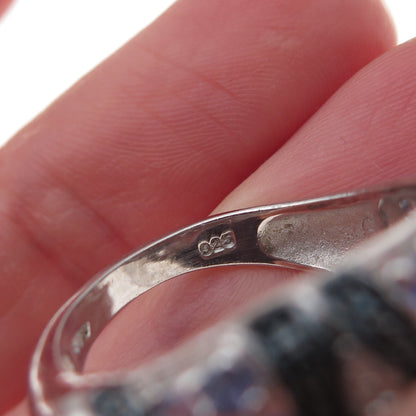 Chuck Clemency 925 Sterling Silver Real Blue Diamond & Tanzanite Ring Size 8