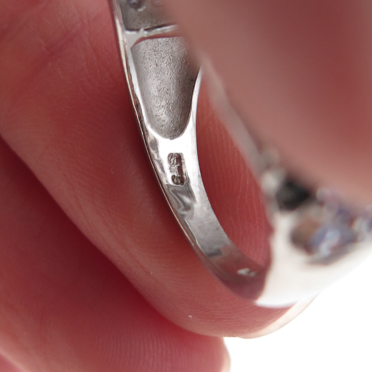 Chuck Clemency 925 Sterling Silver Real Blue Diamond & Tanzanite Ring Size 8
