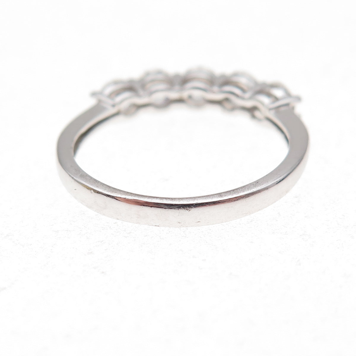 925 Sterling Silver Round-Cut C Z Half Eternity Ring Size 7.25