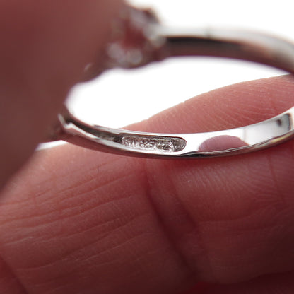925 Sterling Silver Round-Cut C Z Half Eternity Ring Size 7.25