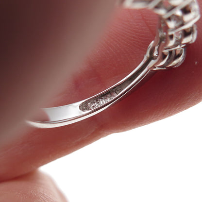 925 Sterling Silver Round-Cut C Z Half Eternity Ring Size 7.25