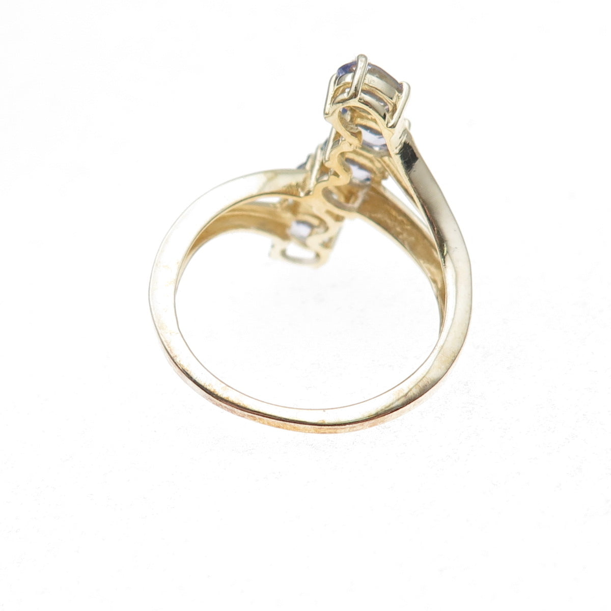 Chuck Clemency 925 Sterling Silver Gold Plated Real Tanzanite Ring Size 8