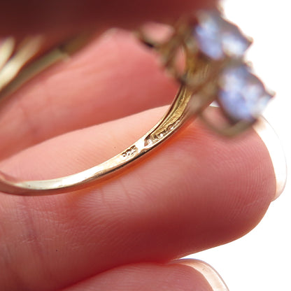Chuck Clemency 925 Sterling Silver Gold Plated Real Tanzanite Ring Size 8