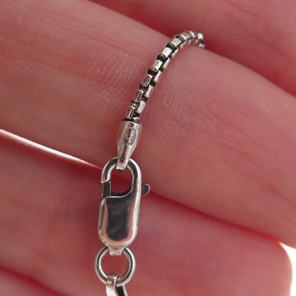 925 Sterling Silver Round Box Chain Necklace 18"