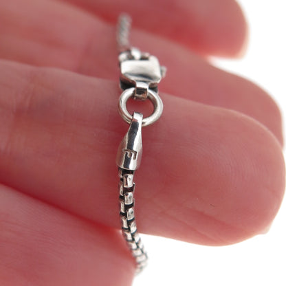 925 Sterling Silver Round Box Chain Necklace 18"