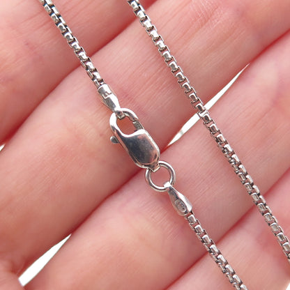 925 Sterling Silver Round Box Chain Necklace 18"